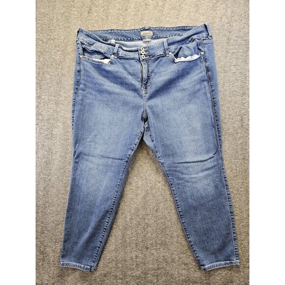 Torrid Women Jegging Crop Size 22 Regular Blue Super Soft Comfort Stretch Basic - Picture 1 of 9